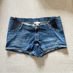 Isabel Maternity Blue Denim Midi Short Size 14